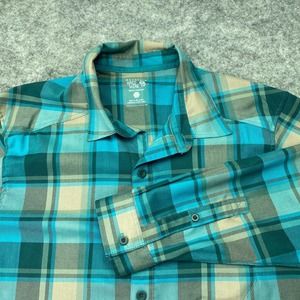 Mountain HardWear Shirt Mens Large Blue Plaid Long Sleeve Button L